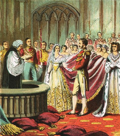 Marriage of Queen Victoria by English School